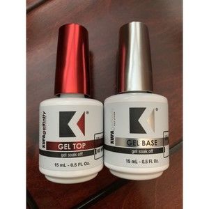 KUPA GelFinity Gel Polish BASE, No Cleanse TOP Coat .5oz/15mL 2ct NEW FAST SHIP